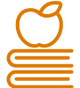 Apple on book stack Apple on book stack