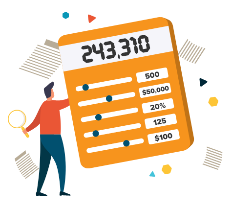 man calculating his roi benefits