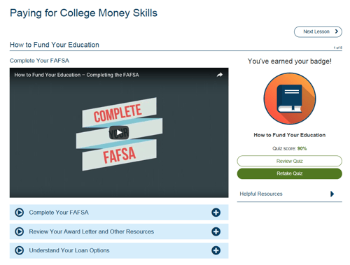 Screenshot of the student view of the GradReady tool. Screenshot of the student view of the GradReady tool.