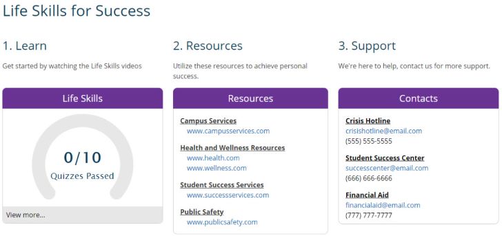 Screenshot of how to personalize GradReady to showcase resources Screenshot of how to personalize GradReady to showcase resources