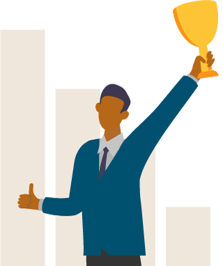 repayment assistance_man_with_trophy