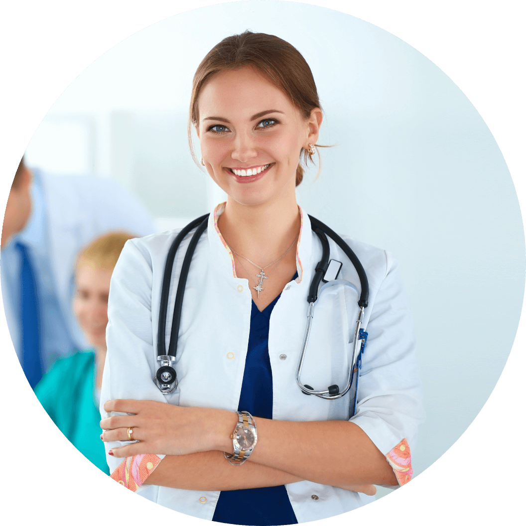 Young woman doctor smiling